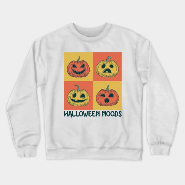 Engraved Halloween Moods Crewneck Sweatshirt by redhola